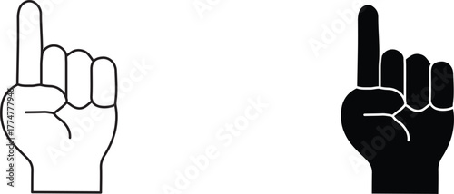 pointing hand gesture  icon vector graphic illustration  with white background flat hand made icon fill icon .