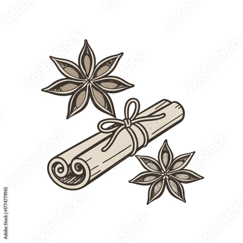 anise and cinnamon sticks