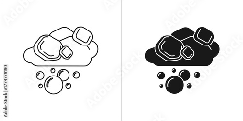 Cloud with raindrops icon