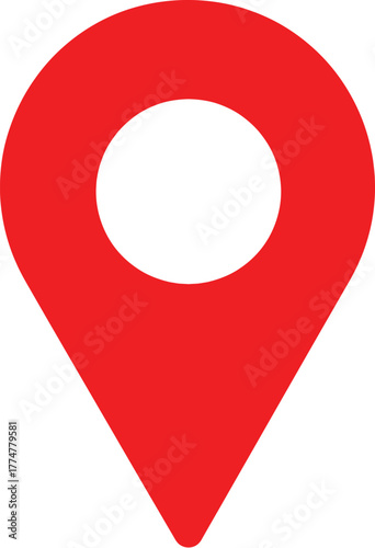 Red map point location icon vector template.Red map point location icon image,location pin vector free,