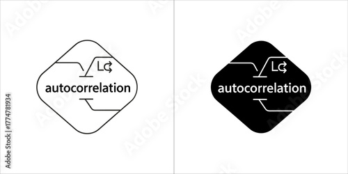 Autocorrelation symbol in outline and solid black versions