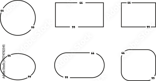 Minimal Quote Box Frames and Text Bubbles in Different Shapes Vector Set