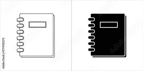 Notebook icon with spiral binding