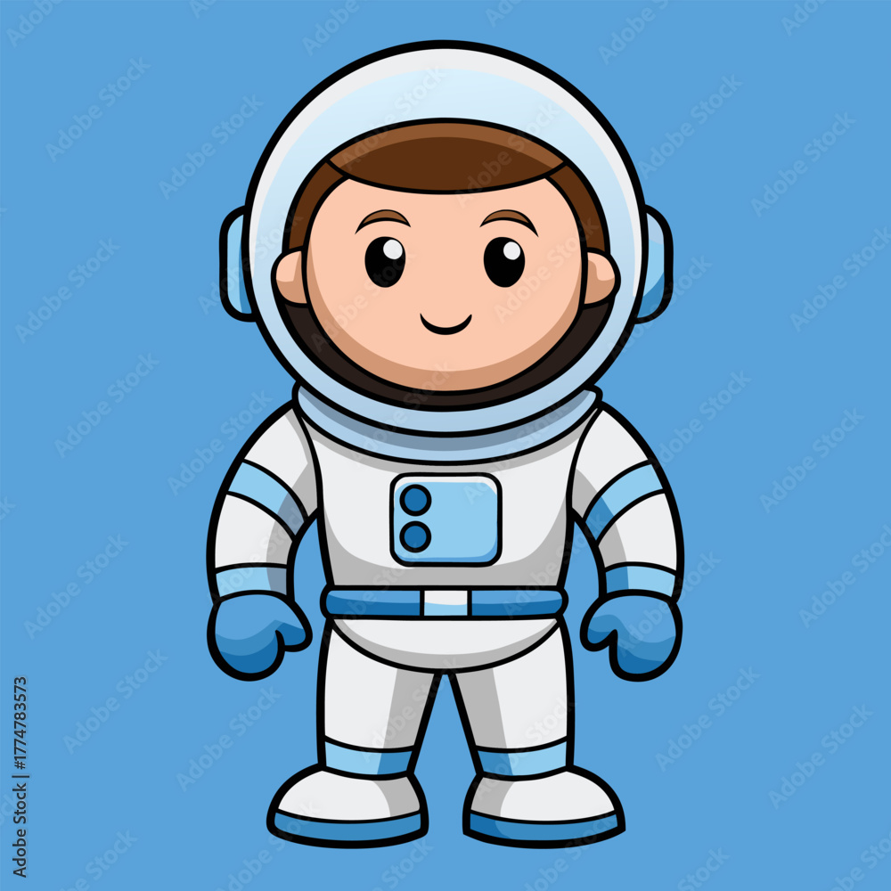 Obraz premium Friendly Space Suit Character, vector illustration. Generative AI.