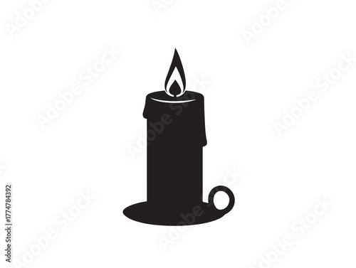 New design Christmas three candle icon.