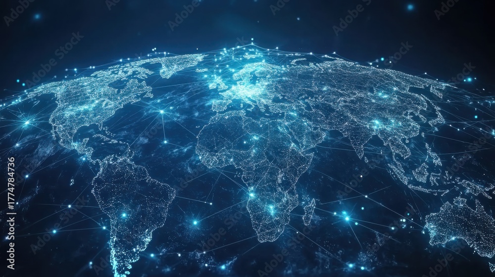 Obraz premium AI-powered global medical network connection system