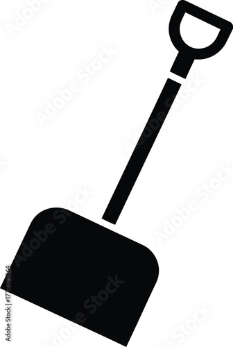 Simple black silhouette of a garden spade tool
