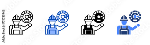 Performance icon set multiple style collection