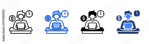 Freelance icon set multiple style collection