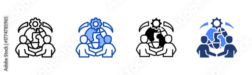 Outsourcing icon set multiple style collection