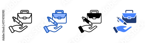 Job Creation icon set multiple style collection