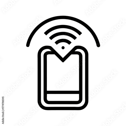 Smartphone with Wi- Fi signal icon mobile device