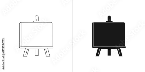 Blank canvas on a wooden easel