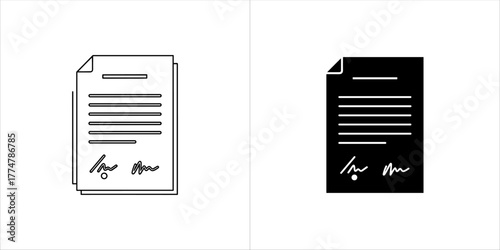 Document with signature and lines