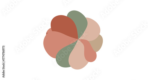 Abstract petal design with earthy tones for brand identity, modern logo element, or decorative graphic, originally a scalable vector for versatile use