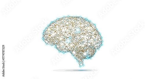 Stunning brain network illustration representing advanced AI, innovative technology, and modern neuroscience research, perfect for medical and scientific projects