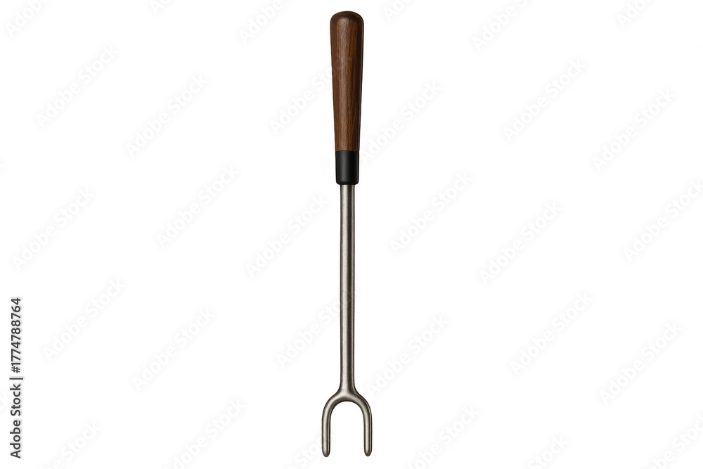 Fototapeta premium Stainless steel fondue fork with wooden handle
