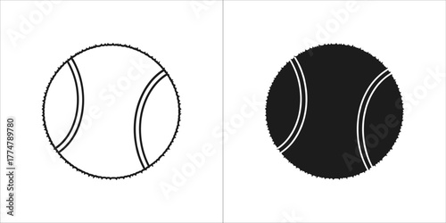 Outline and silhouette of a tennis ball