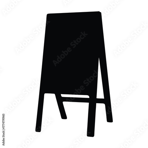 Black Silhouette of a Restaurant AFrame Board for Advertising and Promotion