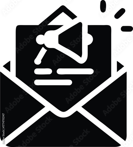 A monochrome alert message arrives through the email, signaling some form of important announcement