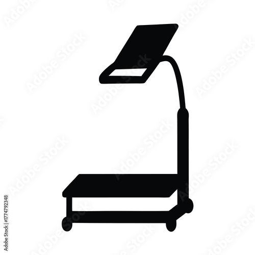 Simple Black and White Treadmill Illustration for Fitness and Exercise Purposes