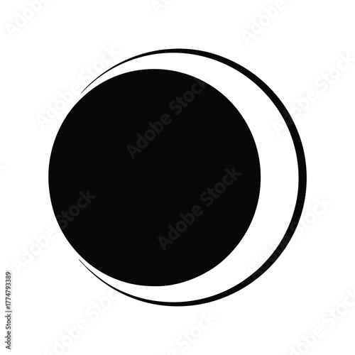 Black Moon and White Ring Creates A Dramatic Celestial Silhouette Design