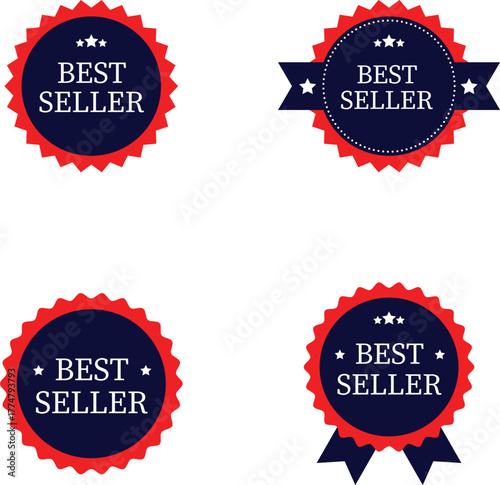 Vintage Bestseller Vector stamp badge. Set of Isolated On White Background Bestseller Labels badge vector illustration.
