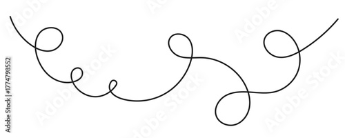 Squiggle curly line. Wavy squiggle doodle vector llustration