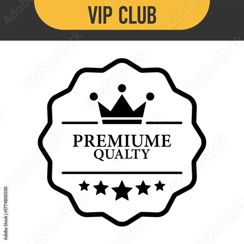 Vip club label, badge or tag. Vip club icons with crown and stars. Round label with three vip level in gold, silver and bronze color. Premium membership icon. Modern vector illustration