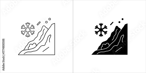 Avalanche icon in outline and filled style