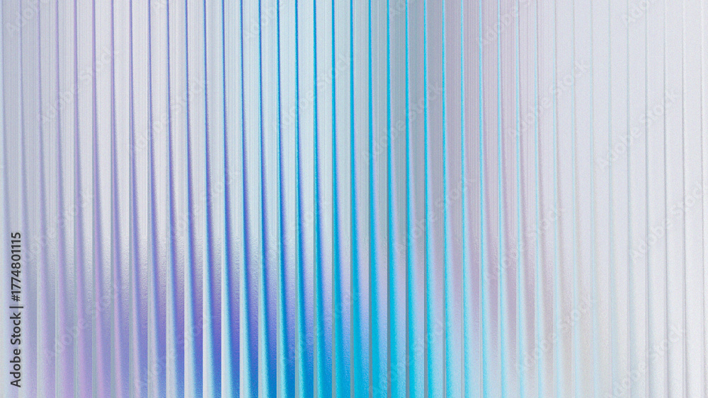 Fototapeta premium Abstract vertical ribbed texture with soft pastel blue and purple gradient light effects
