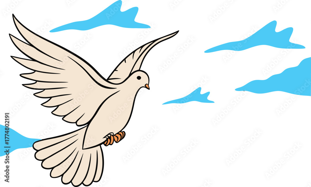 Fototapeta premium dove in the sky