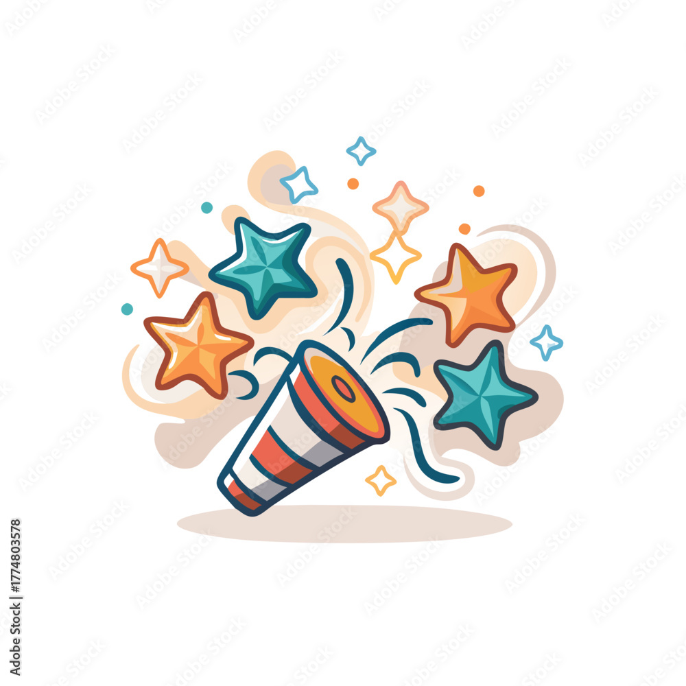 Obraz premium Confetti popper with stars
