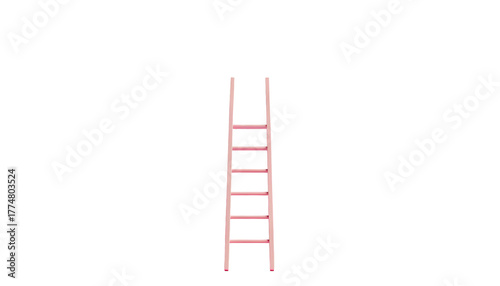 Simple pale pink ladder against a black backdrop, with a slightly textured aesthetic