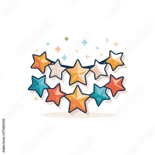 Festive star garland decoration