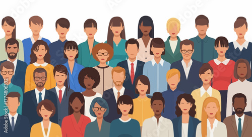 Diverse Group of People Illustration.