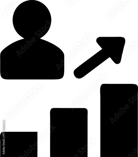 Career growth silhouette