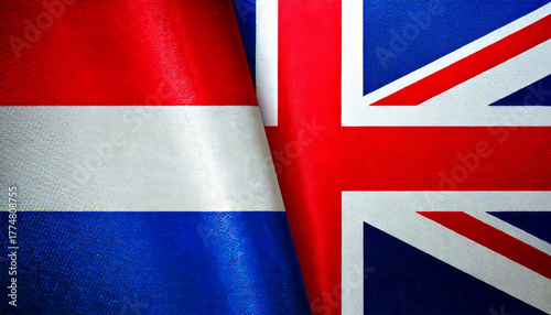 イギリスとオランダの国旗。(UK flag and Netherlands flag.)
