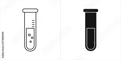 Test tube with liquid, science experiment