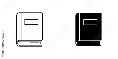Closed book with blank label