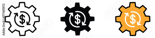Cost optimization icon vector. money flow and business optimization symbol. vector illustration.