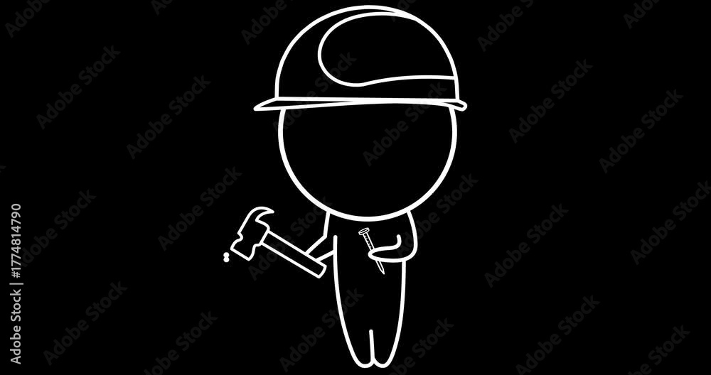 custom made wallpaper toronto digitalA construction worker with a hammer