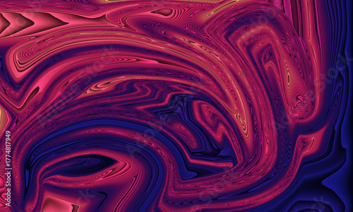 Vibrant abstract swirling liquid texture with magenta and deep blue hues