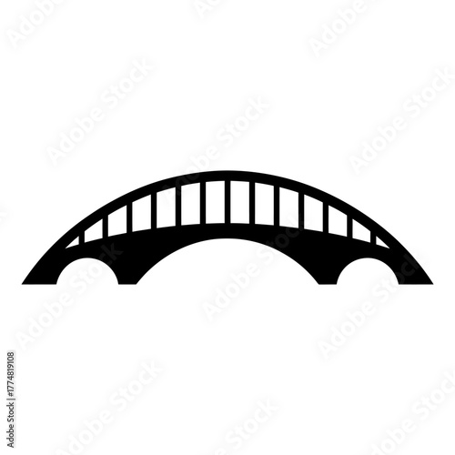 arch Bridge icon Silhouette vector style on white background