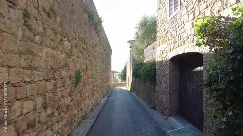 narrow street in the old town volterra