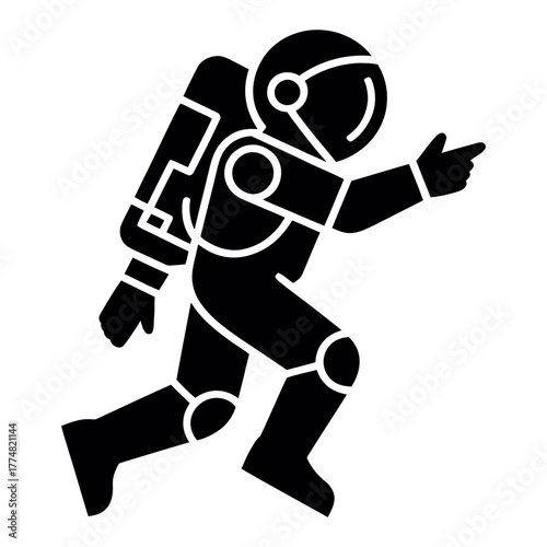 Astronaut icon Silhouette vector on white background