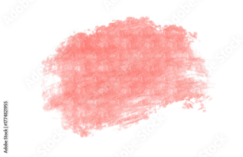 Hand made Salmon pink watercolor brush stroke abstract paint stain for graphic design isolated on white background
