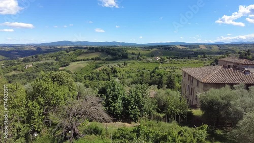 landscape with mountains in tuscany, italy