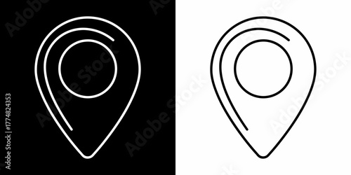 Precise location marker icon, finding destination, delivery point, GPS navigation, map pinpoint, travel destination