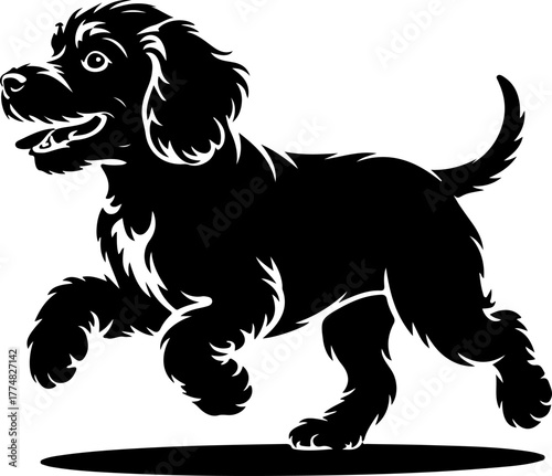 Cockapoo silhouette vector illustration